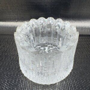 Iittala Ultima Thule Glass Votive Holder Made in Finland Single Clear Textured